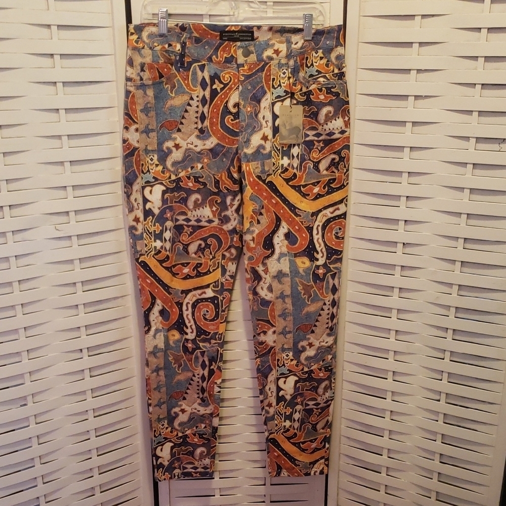 Peruvian Connection Sumatra Colorful Paisley Print Pants Size 10